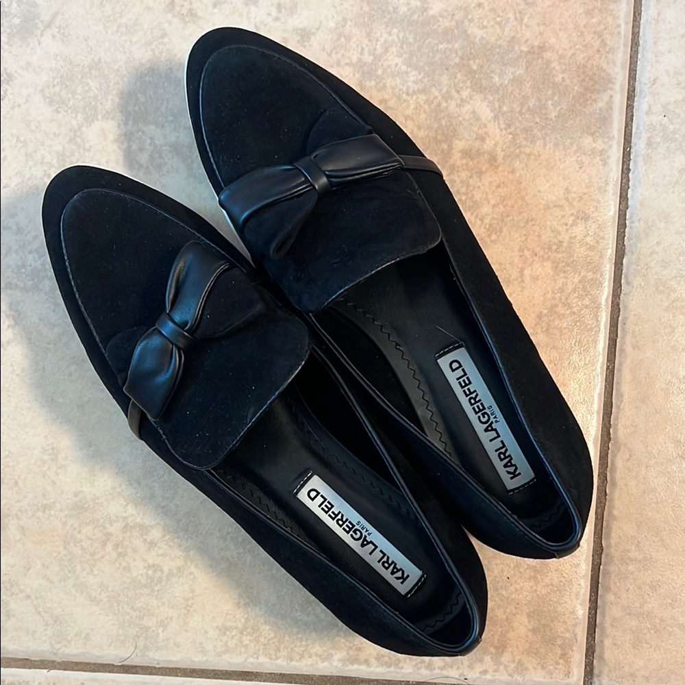 Karl Lagerfeld Black Slip-On Loafers with Classic Design